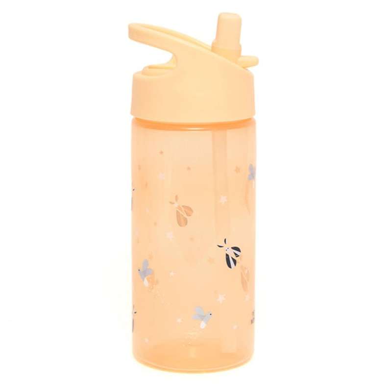 Petit Monkey Drinking Bottle with Straw Function - Fox & Fireflies - Yellow
