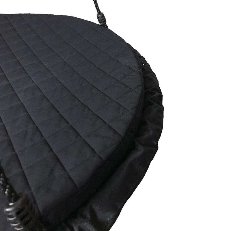 Cushion for sensory swing, black quilted