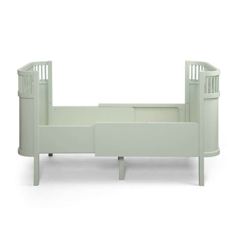 Sebra Bed 70x112.5/155 cm - Classic, Baby and Junior - Mist green