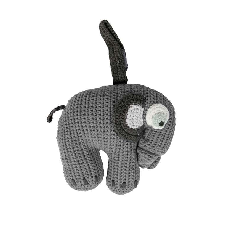 Sebra Crocheted Music Mobile - Elephant - Gray