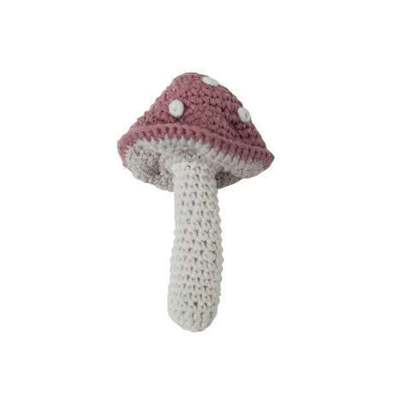Sebra Crocheted rattle - Mushroom