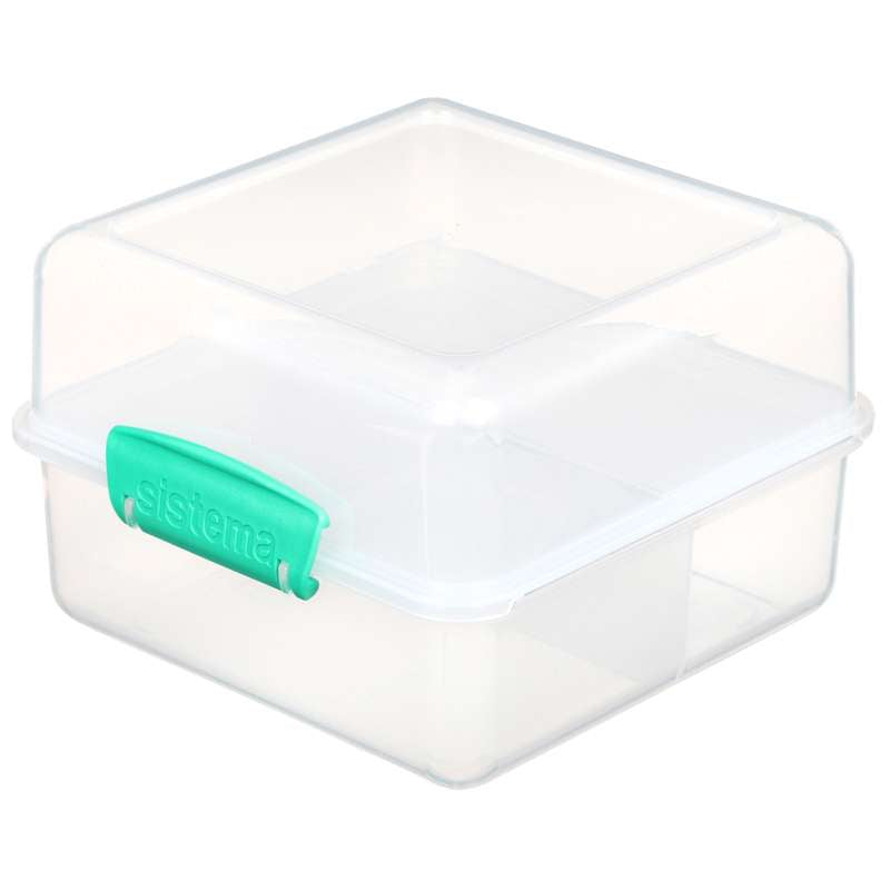 Food Storage Container System - Lunch Cube To Go - 1.4 L - Clear/Minty Teal