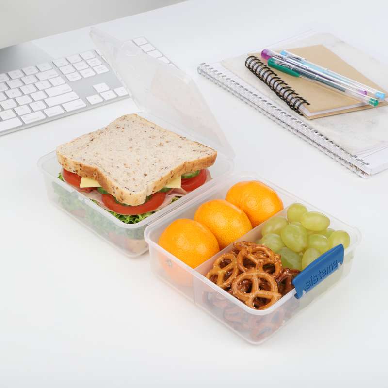 Food Storage Container System - Lunch Cube To Go - 1.4 L - Clear/Ocean Blue