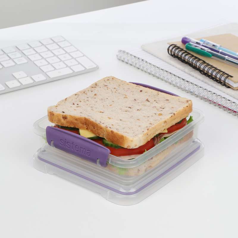 Food Storage Container System - Sandwich Box To Go - 450 ml - Misty Purple