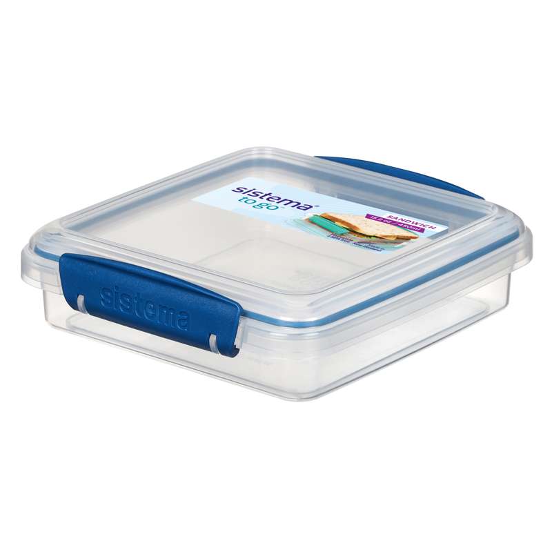 Food Storage Container System - Sandwich Box To Go - 450 ml - Ocean Blue