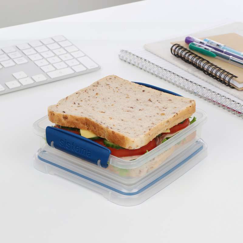 Food Storage Container System - Sandwich Box To Go - 450 ml - Ocean Blue