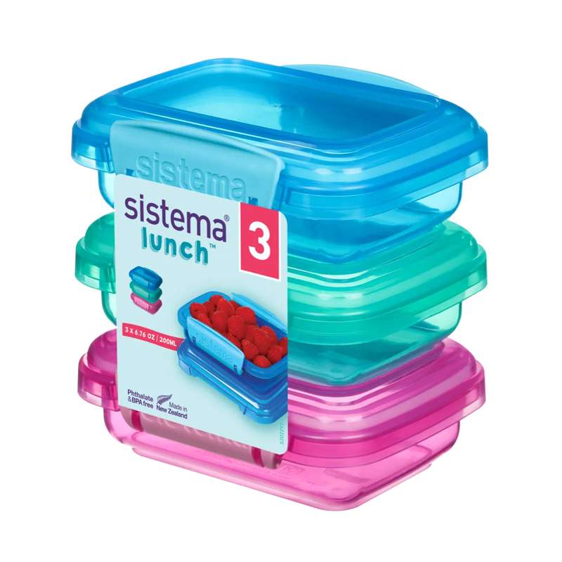 Food Storage Containers System - 3-Pack - Lunch Packs - 200 ml - Assorted.