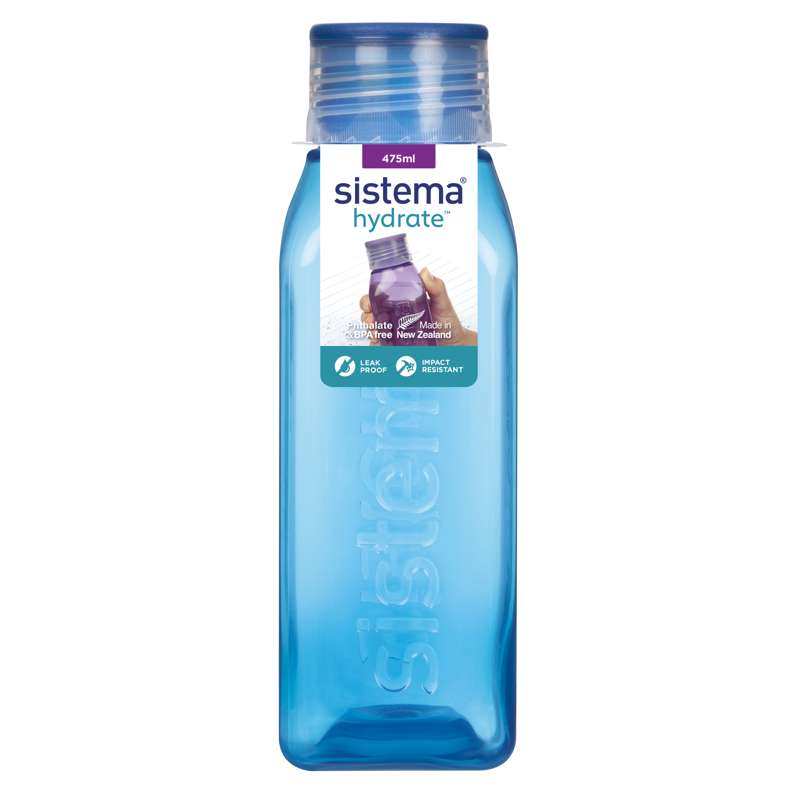 Sistema Water Bottle - Square - 475 ml. - Ocean Blue