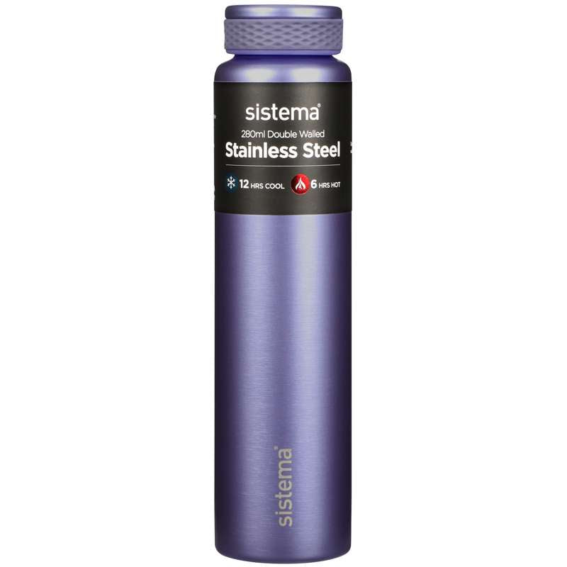 Sistema Water Bottle - Stainless Steel - 280 ml - Purple