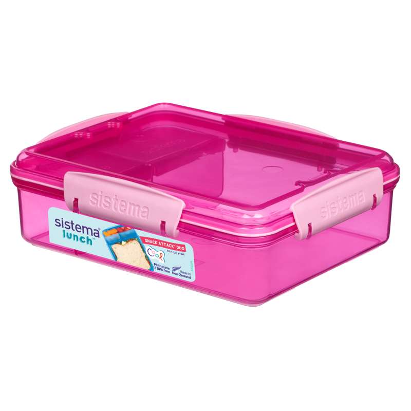 Sistema Lunchbox - Snack Attack - 3 Compartments - 975 ml - Pink