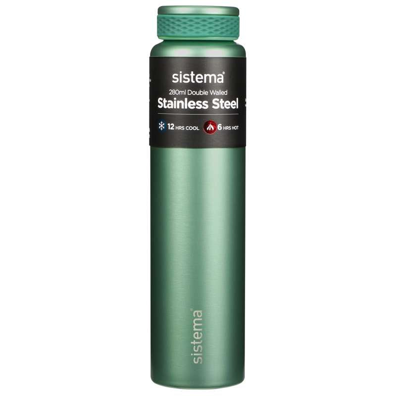 Sistema Water Bottle - Stainless Steel - 280 ml - Green