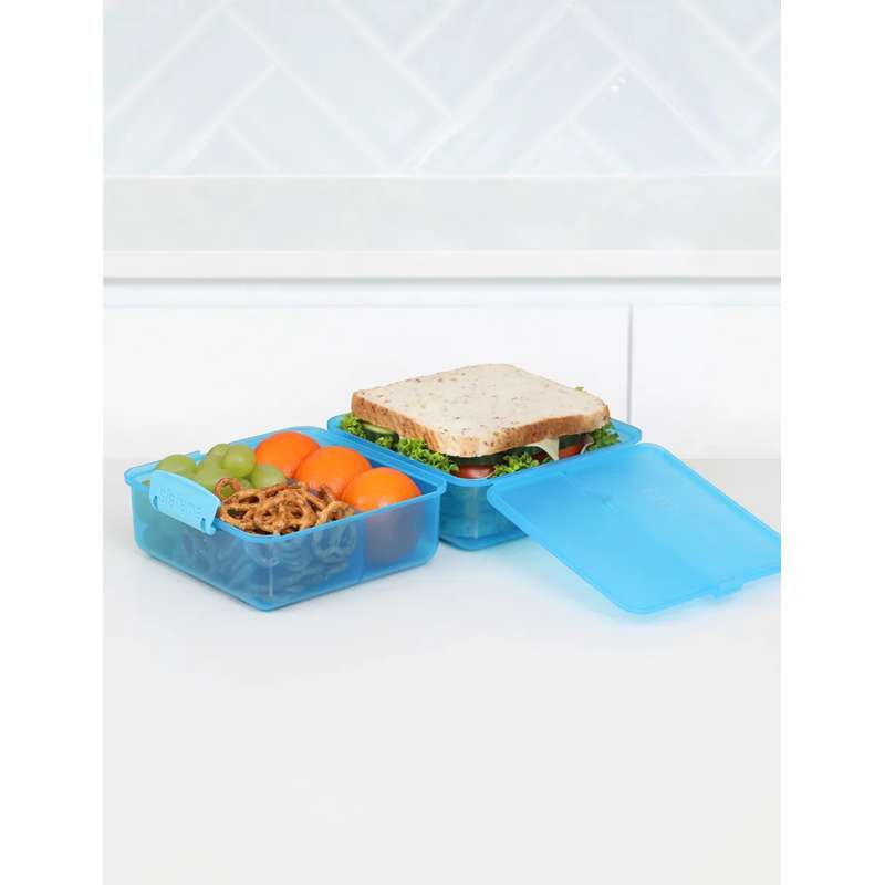 Sistema Lunch Box - Lunch Cube - Divided into 2 Layers - 1.4L - Blue