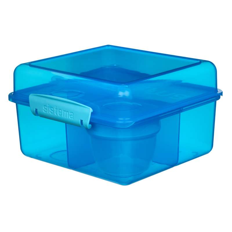 Sistema Lunch Box - Lunch Cube Max - Divided into 2 Layers with Container - 2L - Blue