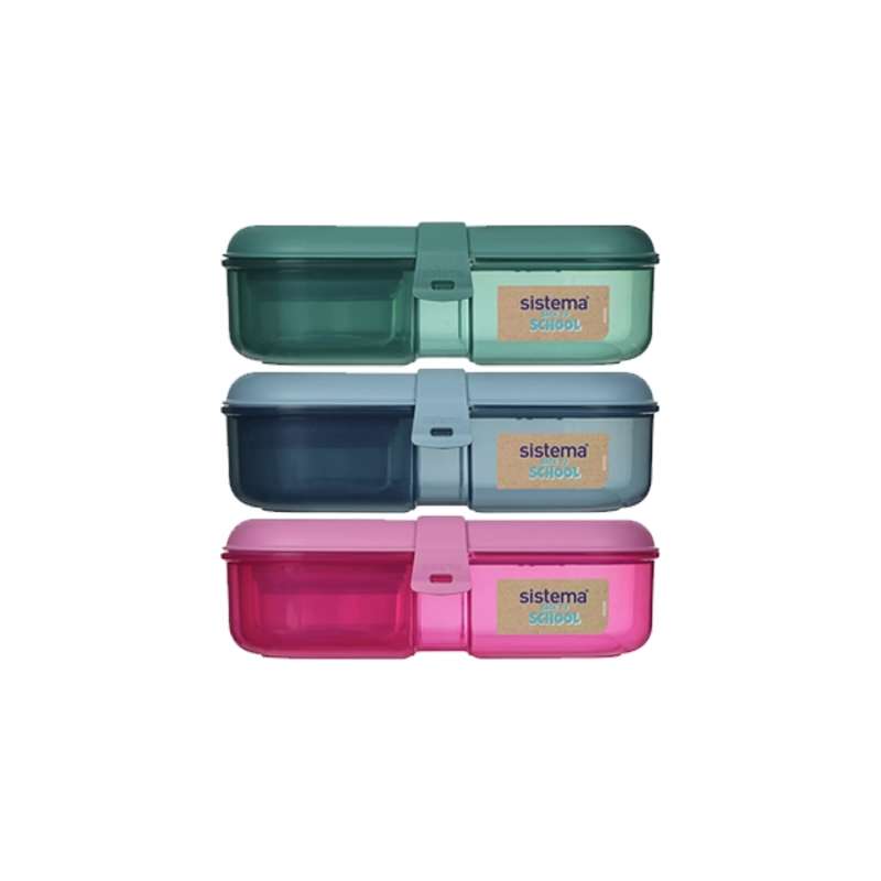 Sistema Lunch Box - Ribbon Lunch - Compartmentalized with Container - 1.1L - Back to School - Ocean Green