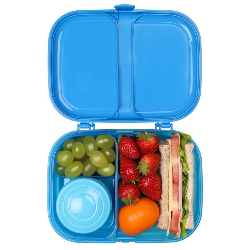 Sistema Lunch Box - Ribbon Lunch - Compartmentalized with Container - 1.1L - Blue