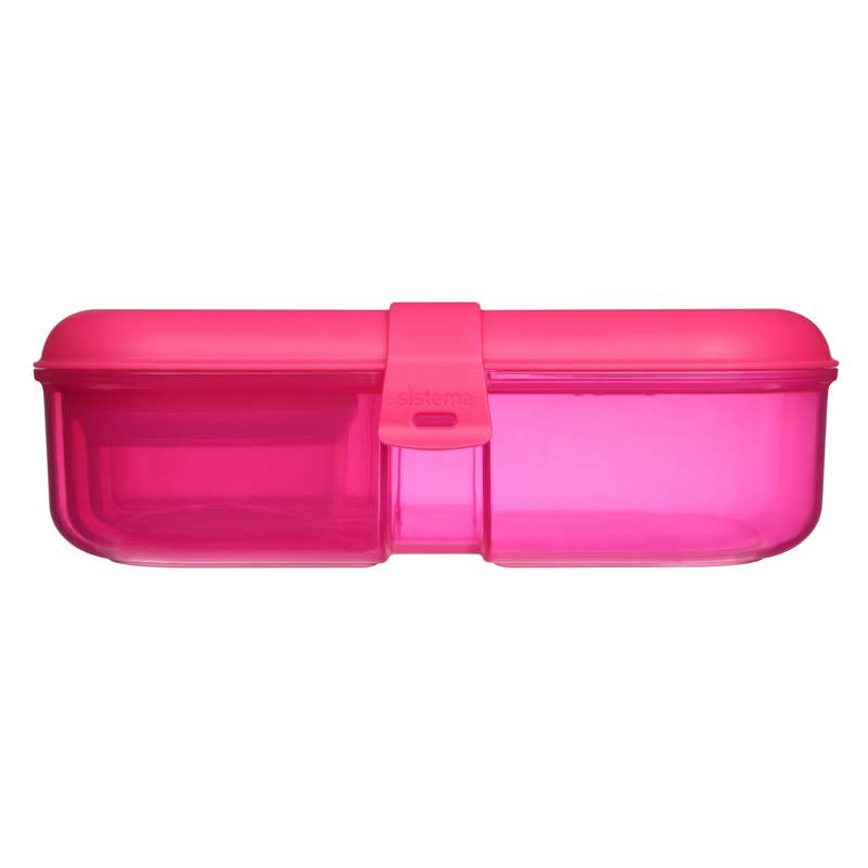 Sistema Lunch Box - Ribbon Lunch - Compartmentalized with Cup - 1.1L - Pink