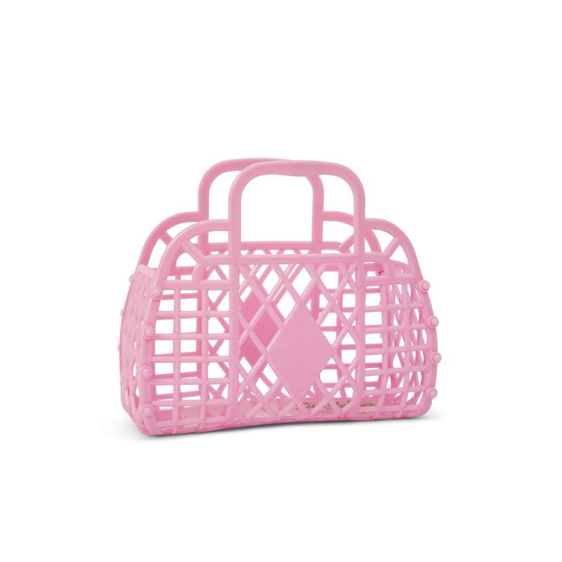 Sun Jellies Retro Basket Beach Bag - Mini - Bubblegum Pink