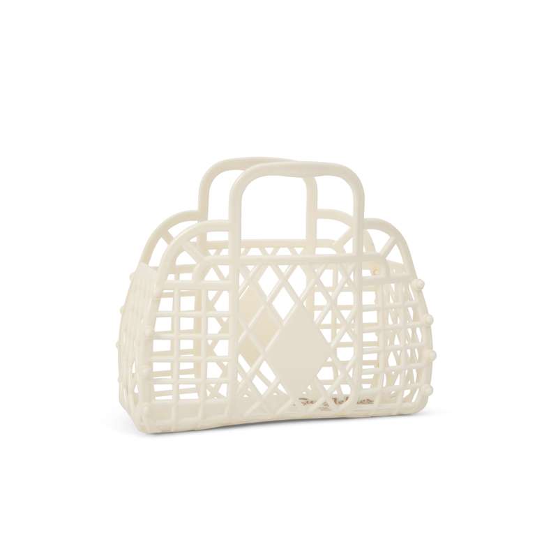 Sun Jellies Retro Basket Beach Bag - Mini - Cream