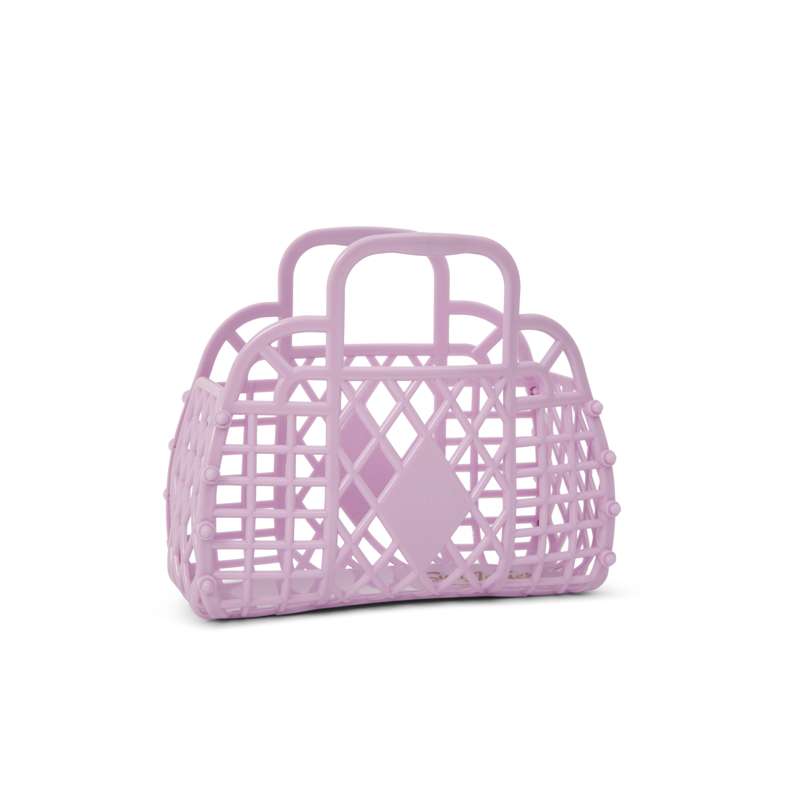 Sun Jellies Retro Basket Beach Bag - Mini - Lilac