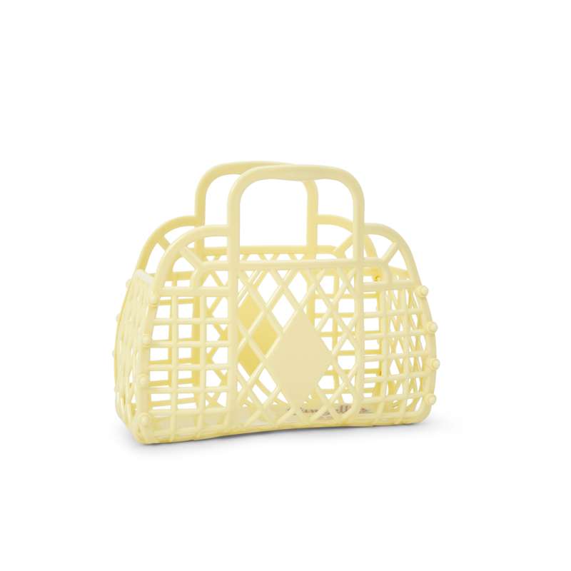 Sun Jellies Retro Basket Beach Bag - Mini - Yellow