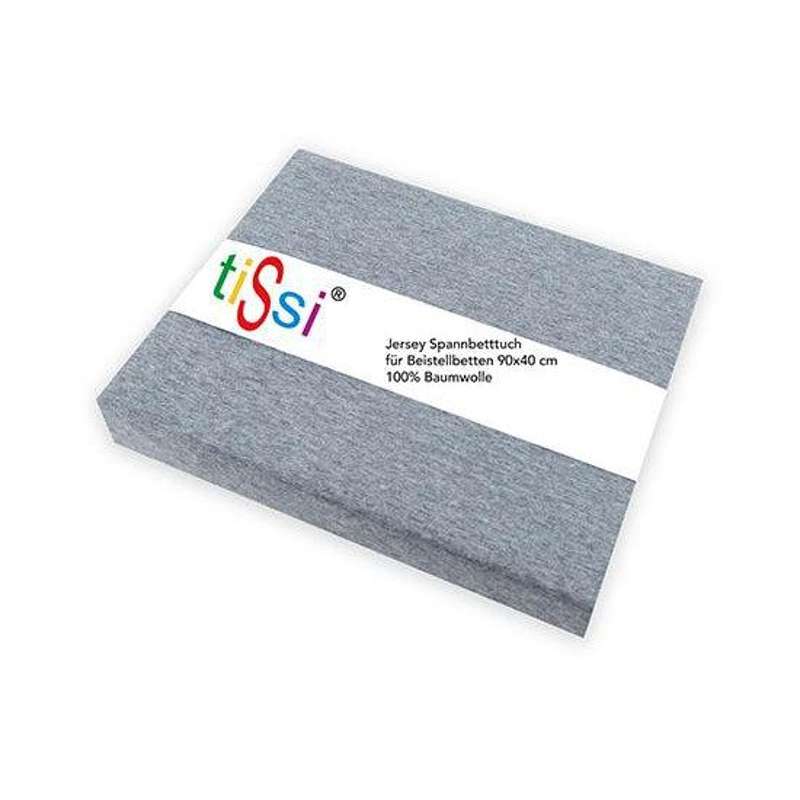 TiSsi SOFIE fitted sheet for mattress 90 x 40 cm - solid color in gray