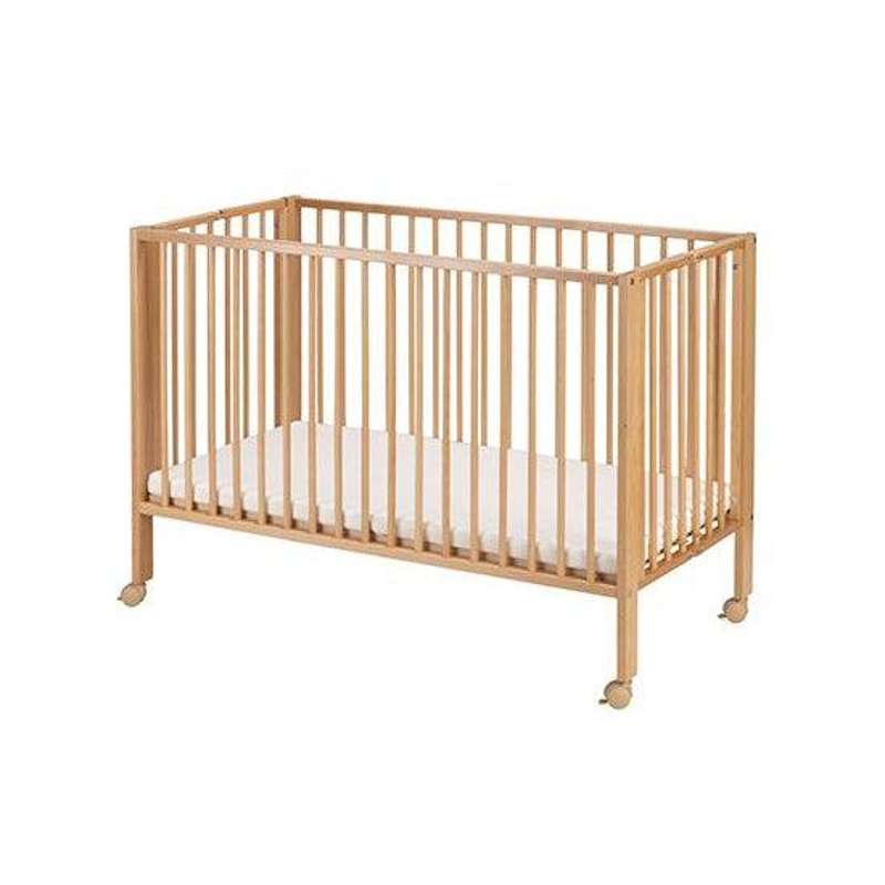 TiSsi Foldable crib TiSsi in solid beech - natural including foldable mattress