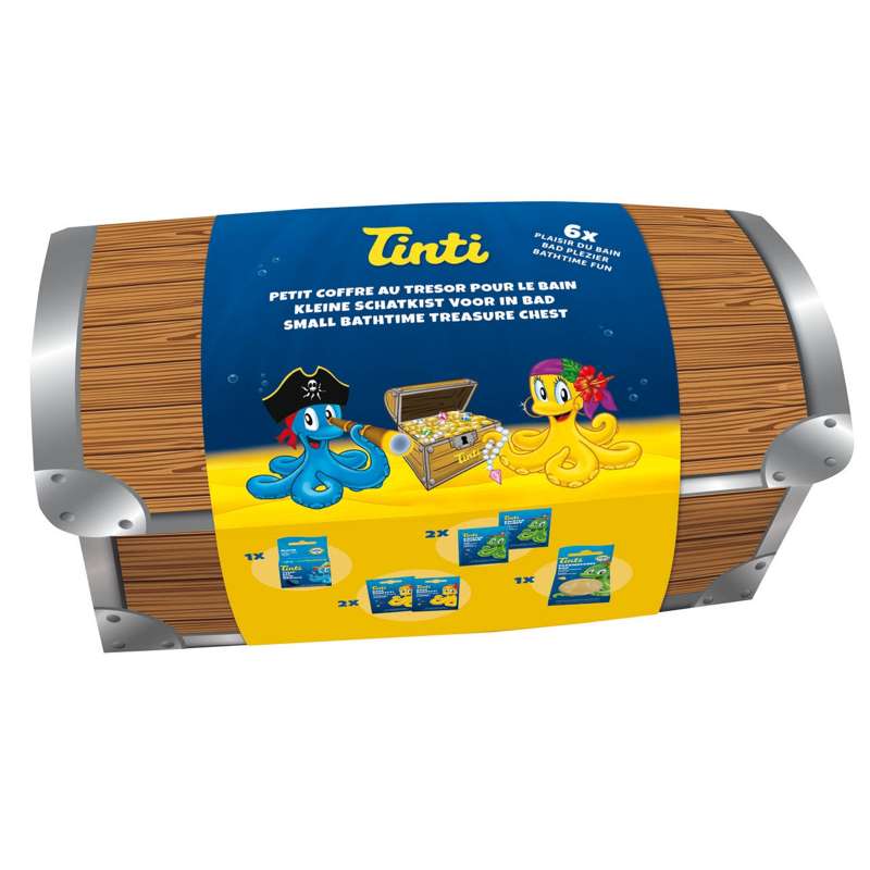Tinti Treasure Chest with 6 products for bath fun