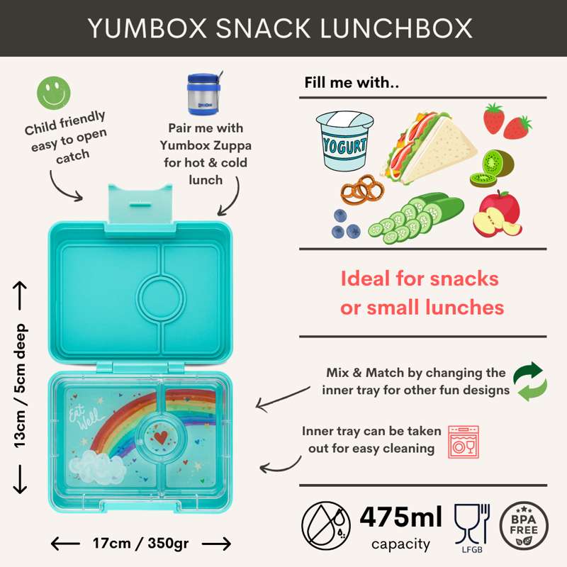 Yumbox Lunchbox - Minisnack - 3 compartments - Lulu Purple/Rainbow