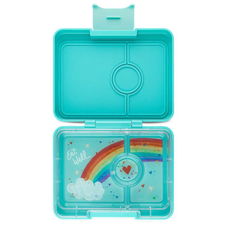 Yumbox Lunchbox - Minisnack - 3 compartments - Misty Aqua/Rainbow