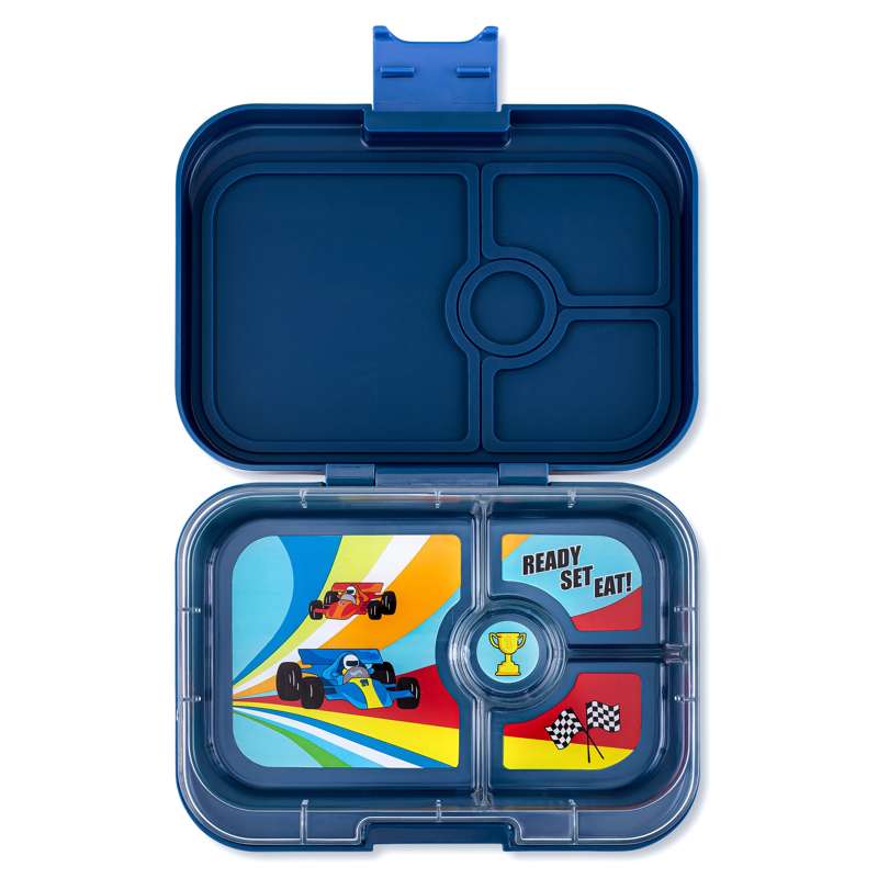 Yumbox Lunchbox - Panino - 4 compartments - Monte Carlo Blue/Race Cars